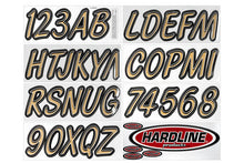 Load image into Gallery viewer, Hardline Boat Lettering Registration Kit 3 in. - 400 Brown/Black