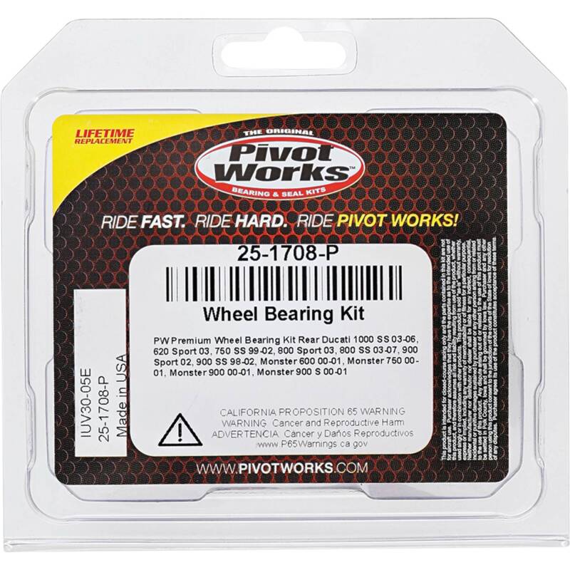 Pivot Works Ducati Wheel Bearing Kit Premium Bearings