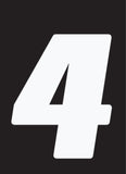 Hardline Dirt Digits 3pk 4 in. - High Gloss Number 4 - White