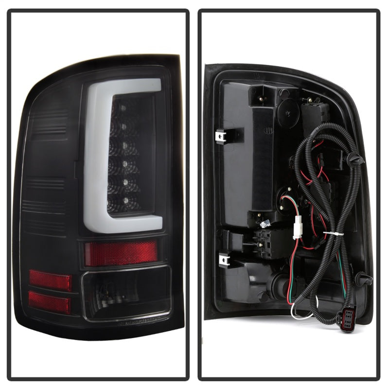 Spyder 07-13 GMC Sierra 1500 V2 Light Bar LED Tail Lights - Black (ALT-YD-GS07V2-LBLED-BK)