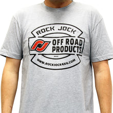 Load image into Gallery viewer, RockJock T-Shirt w/ Vintage Logo Gray Youth Medium Print on the Front