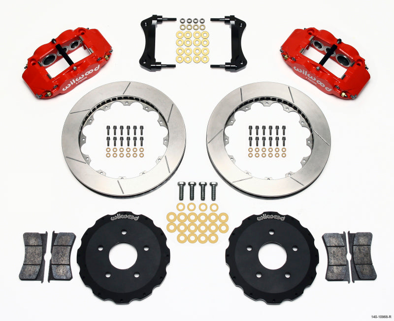 Wilwood Narrow Superlite 6R Front Hat Kit 13.06in Red Backdraft Cobra (BMW E36 Based)