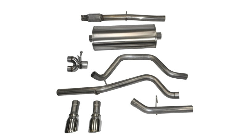 Corsa 14-19 GMC Sierra/Chevy Silv 1500 Crew Cab/Short Bed 5.3L V8 Polished  Dual Rear CB Exhaust