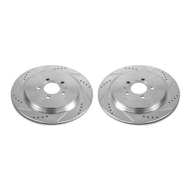 Power Stop 13-14 Ford Mustang Rear Evolution Drilled & Slotted Rotors - Pair