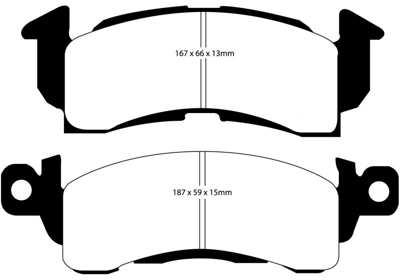 EBC 85-90 Chevrolet Astro Van 2WD Greenstuff Front Brake Pads