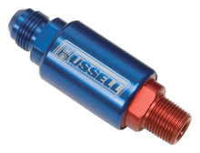 Load image into Gallery viewer, Russell Performance Red/Blue Anodized (3in Length 1-1/4in dia. -6 x 3/8in male NPT inlet/outlet)