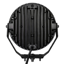 Load image into Gallery viewer, Go Rhino Xplor Blackout Series Round LED Sgl Driving Kit w/DRL (Surface/Thread Stud Mnt) 9in. - Blk