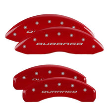 Load image into Gallery viewer, MGP 4 Caliper Covers Engraved Front C6/Corvette Engraved Rear C6/Z06 Red finish silver ch