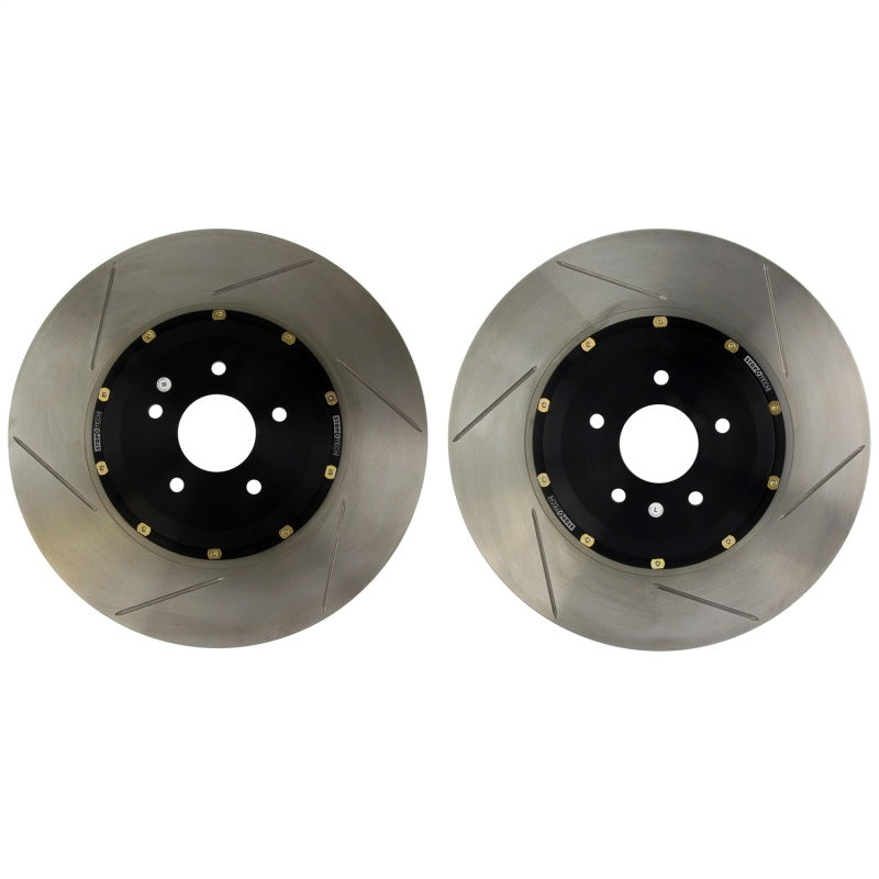 StopTech 09-15 Cadillac CTS-V AeroRotor 2pc Drilled and Zinc Plated Front Rotor (Pair)