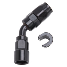 Load image into Gallery viewer, Russell Performance 5/16in SAE Quick Disc Female to -6 Hose Black 45 Degree Hose End