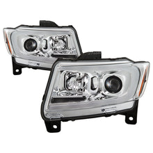 Load image into Gallery viewer, Spyder 11-13 Jeep Grand Cherokee - Light Bar Proj Headlights - Halo Model - Chro - PRO-YD-JGC11-LB-C