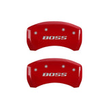 MGP Rear set 2 Caliper Covers Engraved Rear Boss Red finish silver ch