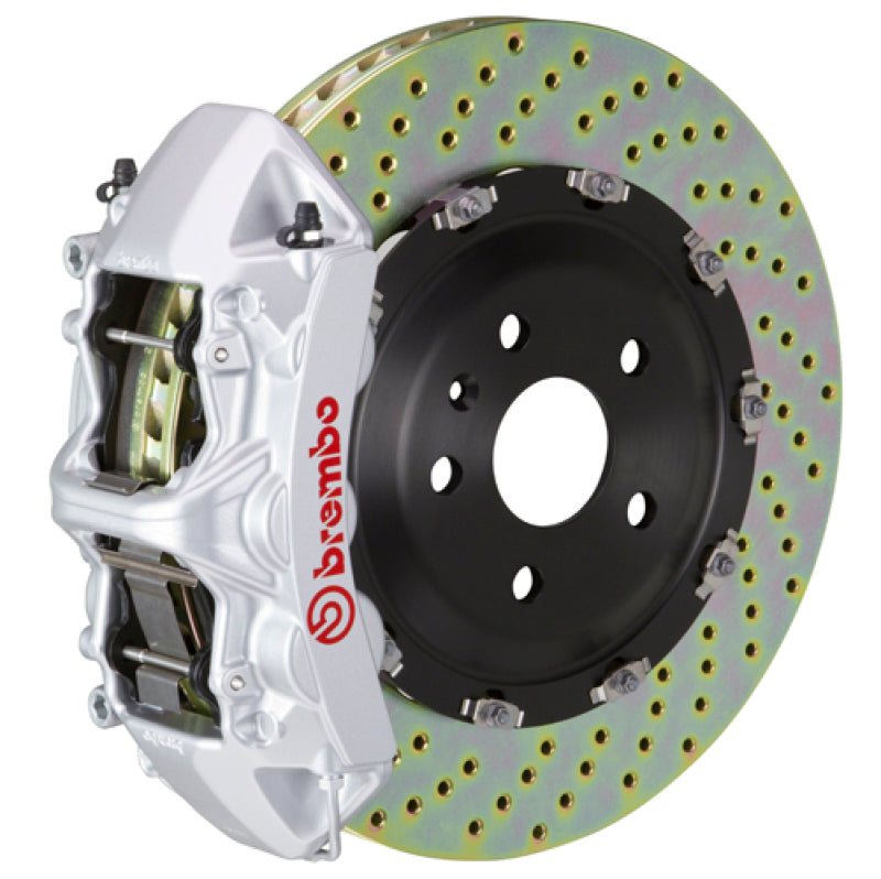 Brembo 20+ Model Y Front GT BBK 6 Piston Cast 365x34 2pc Rotor Drilled-Silver