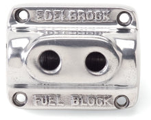 Load image into Gallery viewer, Edelbrock Polished Fuel Block Dual Carb