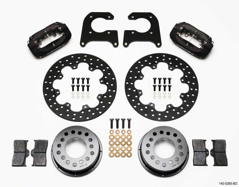 Wilwood Forged Dynalite Rear Drag Kit Drilled Rotor M-W / Lamb Ends 1/2in Studs