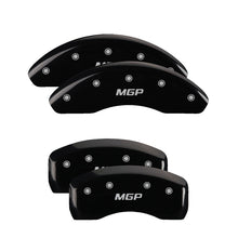 Load image into Gallery viewer, MGP 4 Caliper Covers Engraved Front Gen 5/Camaro Engraved Rear Gen 5/SS Black finish silver ch