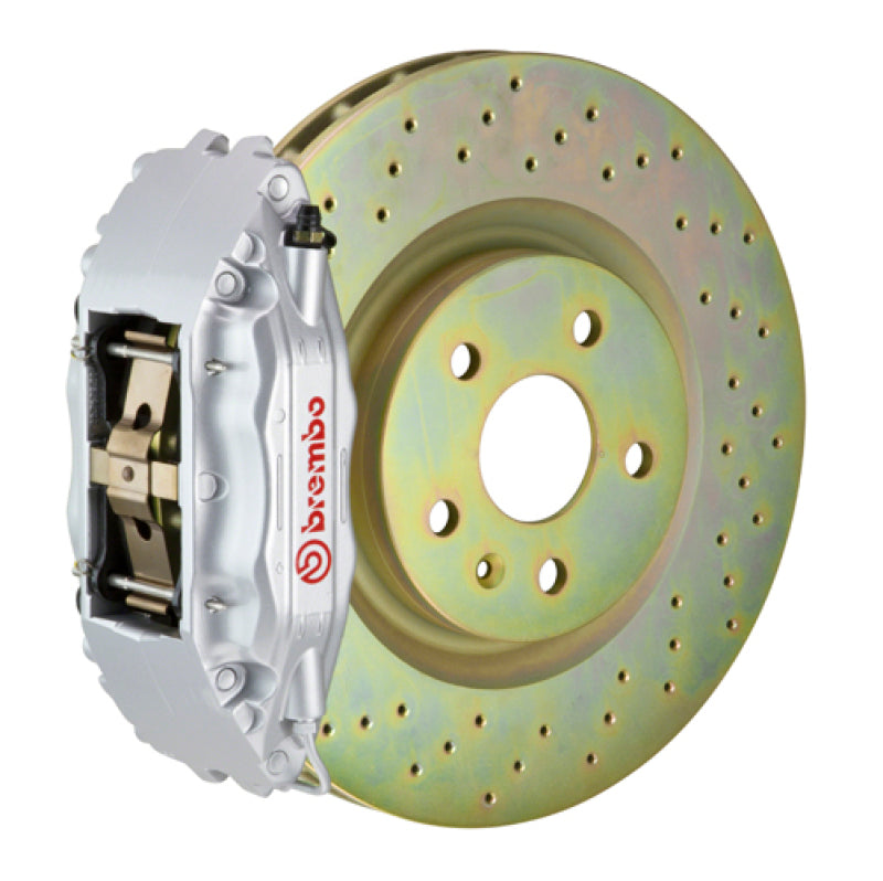 Brembo 16+ Camaro LS/LT/SS Front GT BBK 6 Piston Cast 355x32 1pc Rotor Drilled-Silver