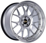 BBS LM-R 19x8.5 5x114.3 ET43 Diamond Silver Center Diamond Cut Lip Wheel - 82mm PFS Required