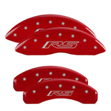 MGP 4 Caliper Covers Engraved Front & Rear Gen 5/RS Red finish silver ch