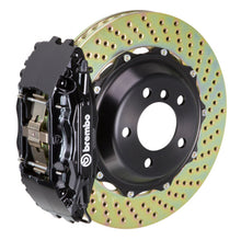 Load image into Gallery viewer, Brembo 95-98 240SX/ w/5-lug Hubs Front GT BBK 4 Piston Cast 2pc 332x32 2pc Rotor Drilled-Black