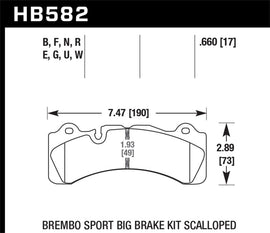 Hawk DTC-80 Brembo Scalloped 17mm Race Brake Pads
