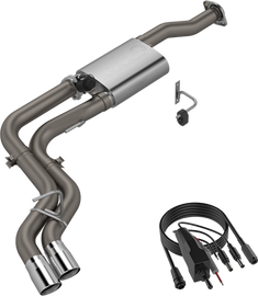 QTP 15-18 Ford F-150 CC/EC Standard Bed 304SS Screamer Cat-Back Exhaust w/3in Tips