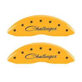 MGP 4 Caliper Covers Engraved Front Challenger Rear RT Yellow Finish Black Char 2006 Dodge Charger