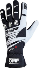 Load image into Gallery viewer, OMP KS-3 Gloves Black/White - Size L