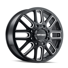Mayhem 8107D Cogent Dually 22x8.25 / 8x200 BP / 115mm Offset / 142mm Hub Black w/Milled Spokes Wheel