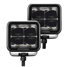Load image into Gallery viewer, Go Rhino Xplor Blackout Series Cube LED Spot Light Kit (Surface/Threaded Stud Mnt) 3x3 - Blk (Pair)