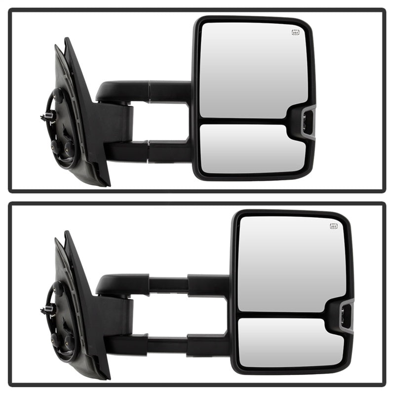 xTune Chevy Silverado 07-13 Heated Amber LED Signal Mirrors Chrome MIR-CSIL07S-G3C-PWH-AM-SET