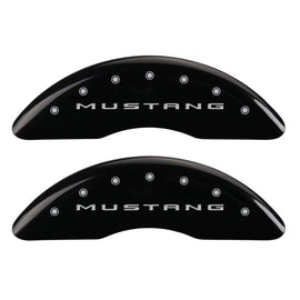 MGP 4 Caliper Covers Engraved Front 2015/Mustang Engraved Rear 2015/Bar & Pony Black fnsh silver ch