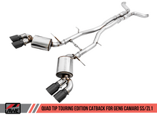 Load image into Gallery viewer, AWE Tuning 16-19 Chevy Camaro SS Res Cat-Back Exhaust -Touring Edition (Quad Diamond Black Tips)