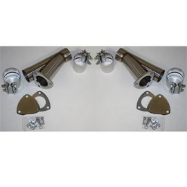 Granatelli 3.5in Stainless Steel Manual Dual Exhaust Cutout Kit w/Slip Fit & Band Clamp