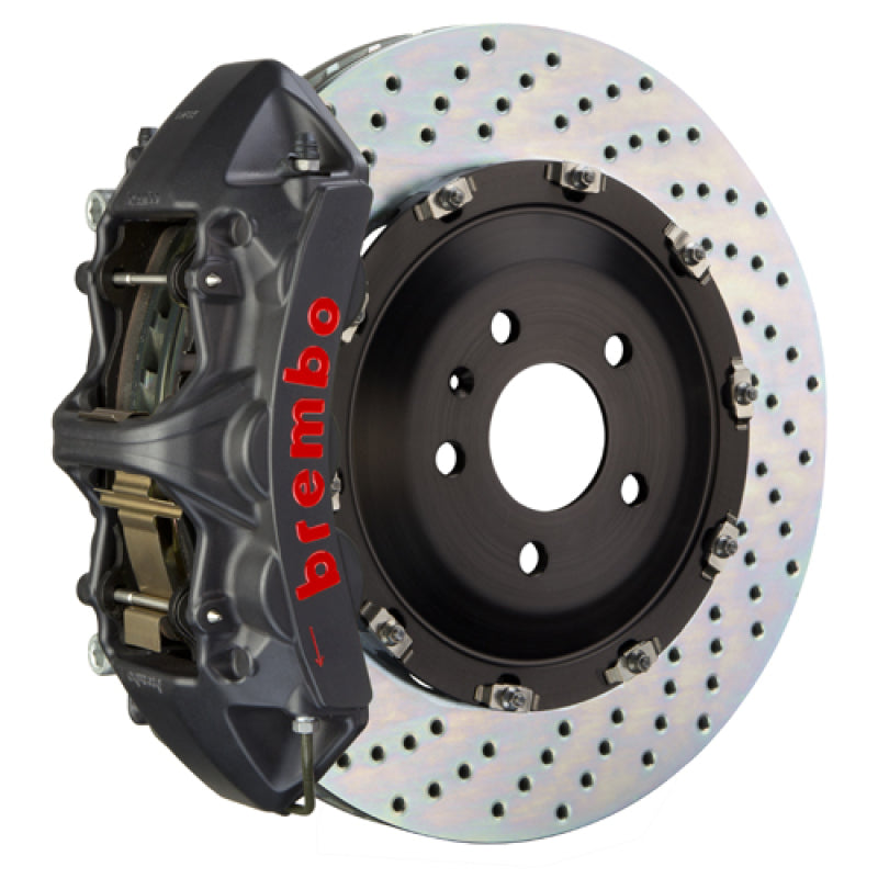 Brembo 06-13 Corvette Z06 Excl CC Brakes Fr GTS BBK 6Pist Cast 365x34 2pc Rotor Drilled-Black HA