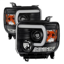 Load image into Gallery viewer, Spyder GMC Sierra 14-16 Projector Headlights Light Bar DRL Black PRO-YD-GS14-LBDRL-BK