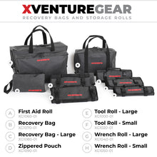Load image into Gallery viewer, Go Rhino XVenture Gear Tool Wrench Roll - Small (3.5x3.5in. Closed) 12oz Waxed Canvas - Black