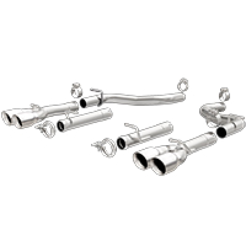 MagnaFlow Axle-Back, SS, 2.5in, Quad Split Rear 3.5in Tip 2015 Dodge Challenger R/T 5.7L