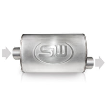 Load image into Gallery viewer, Stainless Works 3in ID CENTER INLET/ 3in OD OFFSET OUTLET 5inX9in
