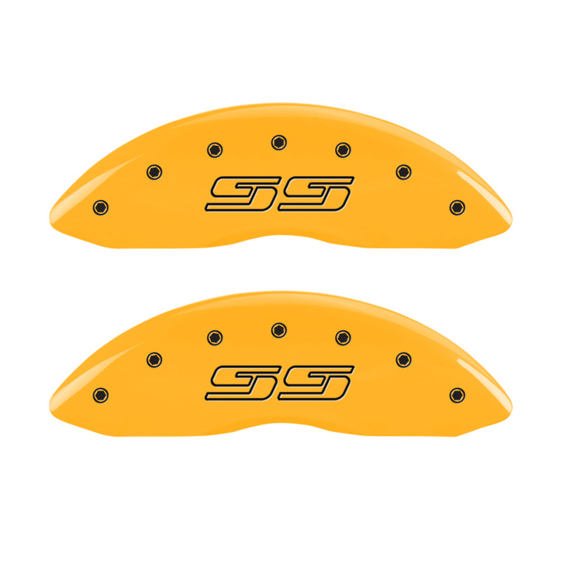 MGP 4 Caliper Covers Engraved Front & Rear Avalanche SS Yellow Finish Black Char 2000 Chevy Tahoe