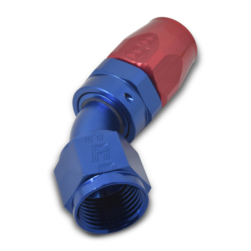 Russell Performance -12 AN Red/Blue 45 Degree Full Flow Hose End