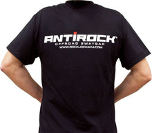 Load image into Gallery viewer, RockJock T-Shirt w/ Antirock Logos Front and Back Black Small