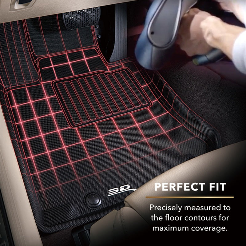 3D MAXpider 2007-2013 Chevrolet/GMC Silverado Extended Cab Kagu 2nd Row Floormats - Black