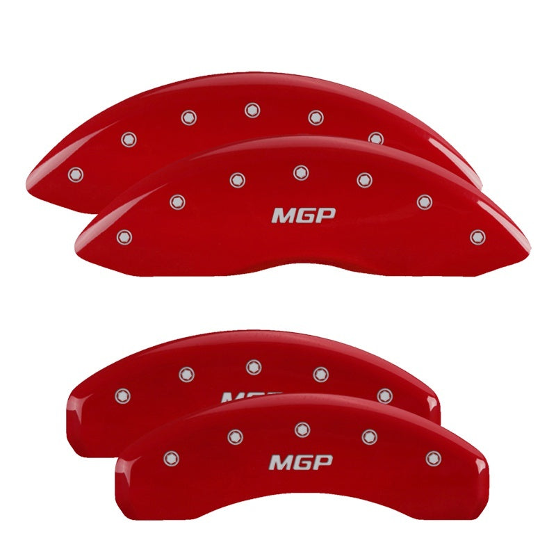 MGP 4 Caliper Covers Engraved Front & Rear C7/Corvette Red finish silver ch