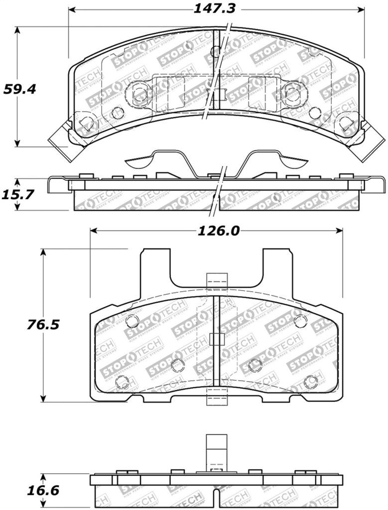 StopTech Street Touring 88-91 GMC/Chevy C1200/C2500/K1500/K2500 Front Brake Pads