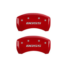 Load image into Gallery viewer, MGP Rear set 2 Caliper Covers Engraved Rear Boss Red finish silver ch