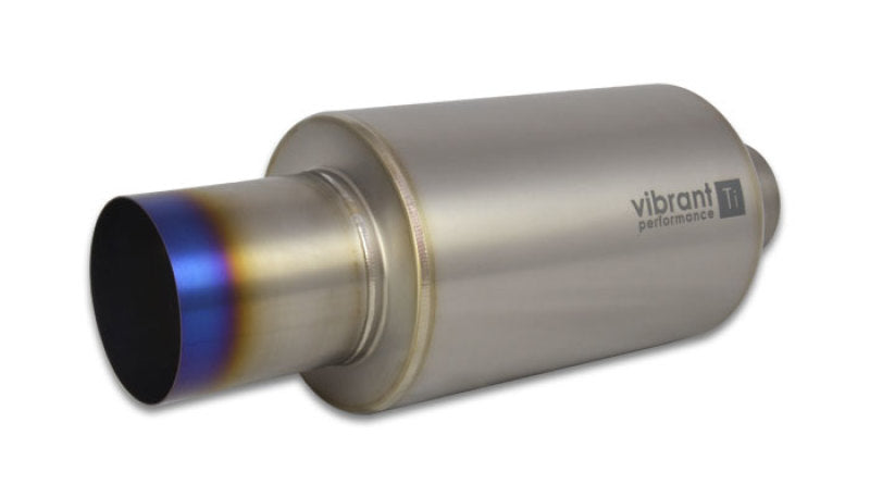 Vibrant Titanium Muffler w/Straight Cut Burnt Tip 2.5in. Inlet / 2.5in. Outlet