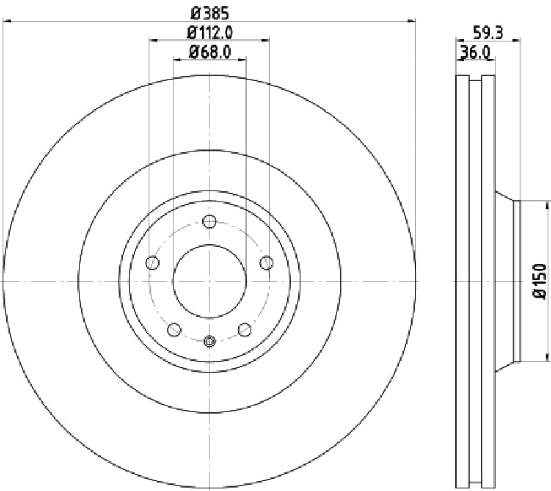 Hella Pagid Front High Carbon Brake Rotor - 05-09 Audi A8