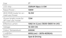 Load image into Gallery viewer, Go Rhino Xplor Blackout Series Maxline LED Hi/Low Beam w/Multi DRL (Surface Mount) 7in. - Blk