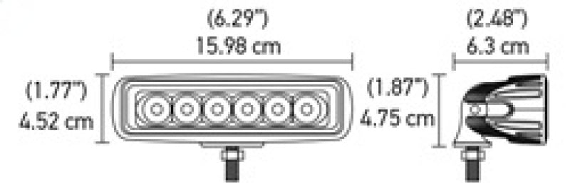 Hella Value Fit Mini Flush Mount 7.7in - 18W White Housing Flood Beam LED Light Bar